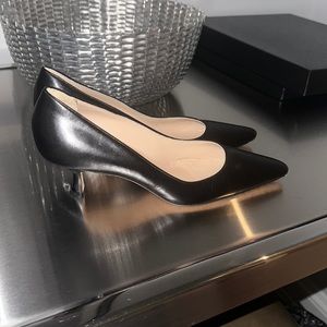 Manolo Blahnik Black Leather Pumps